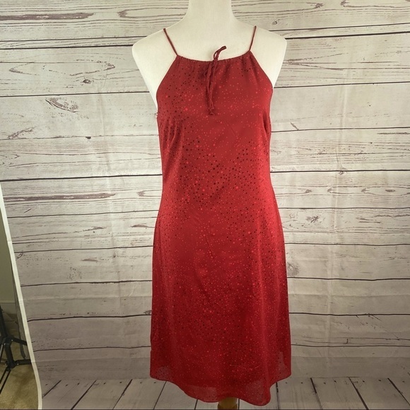 VINTAGE Kathryn Conover silk midi halter top dress Sz M - Picture 1 of 10